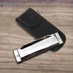 1 Pc Practical Ten-hole Harmonica Storage Box Blues Harmonica Case (Black) Harmonica Container