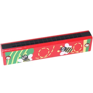 Kids Children Harmonica 16 Holes Attract Kids\' Attention Educational Sound Toy Wooden High Quality Light-weight