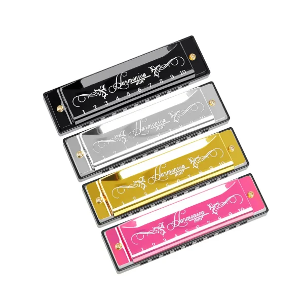 "10 Hole 20 Tone Harmonica In C Key - Colorful Diatonic Blues Harp Mouth Organ for Beginners & Professionals - Image 2