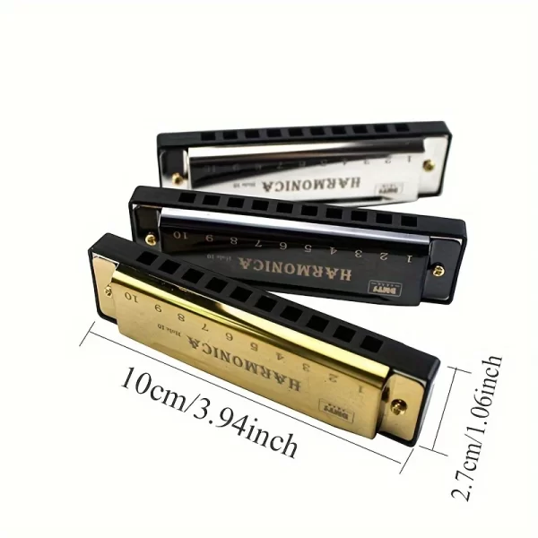 10-Hole Blues Harmonica C Key Professional Diatonic Harmonica for Adults Beginners Rich Sound for Blues Folk Rock Country JXB - Image 2