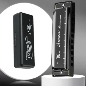 Swan 10 Hole C Harmonica Mouth Organ Blues Harp Phosphor Bronze Case Diatonic Beginner Harmonica Kit for Kids