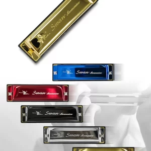 SWAN 10-hole Blues Harmonica Portable 20-note Metal Top Plate Resin Comb Phosphor Bronze Reeds