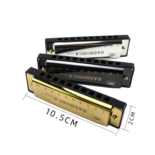 Metal Harmonica Key of C 10 Hole Chromatic Scale Harmonica with Box for Beginner Students Kids Gift - Image 5