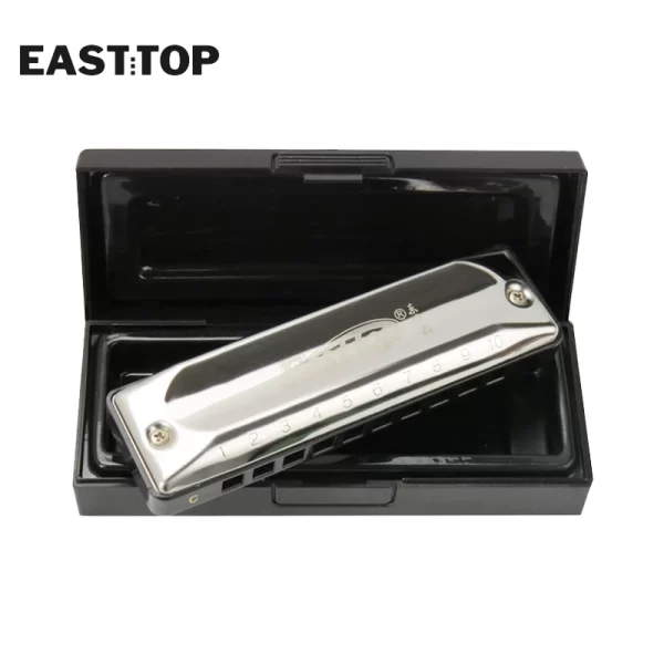 EASTTOP T002 10 Holes 20 Tones Blues Harmonica Key of C Stainless Steel Harp Diatonic Harmonica for Adults Kids Players - Image 4