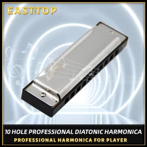 EASTTOP Harmonica for Beginners Key of C 10 Holes Harp Diatonic Blues Harmonica