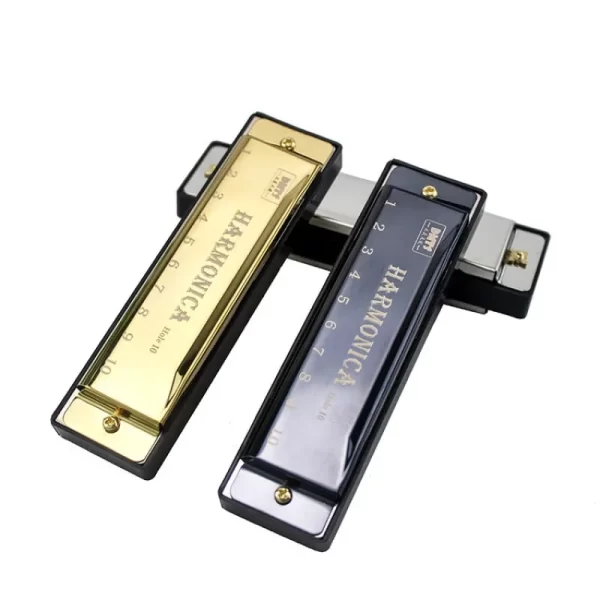 Metal Harmonica Key of C 10 Hole Chromatic Scale Harmonica with Box for Beginner Students Kids Gift - Image 4