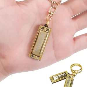 Suzuki Harmonica Mini 5 Holes 10 Tone Harmonica Keychain Key of C Golden Woodwind Instruments Gift