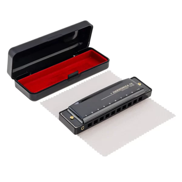 10 Holes 20 ToneC Matte Gold / Black Harmonica Blues Harp Mouth Organ Stainless Steel Musical Instrument for Beginner - Image 3