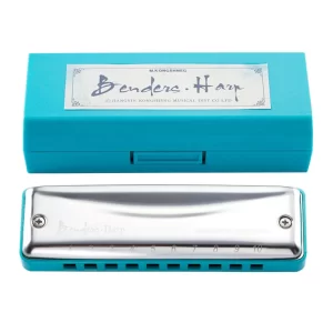 Kongsheng Harmonica 10 Holes 20 Tunes Mouth Organ Blues Deluxe Harmonica, Key of C for Beginner Great Gift