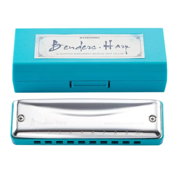 Kongsheng Harmonica 10 Holes 20 Tunes Mouth Organ Blues Deluxe Harmonica, Key of C for Beginner Great Gift