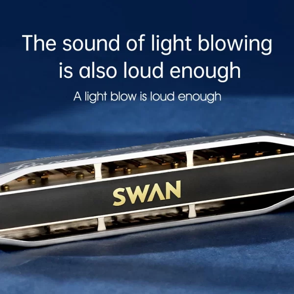 SWAN Chromatic Harmonica, 10-Hole 40 Tones 12-Hole 48 Tones 16-Hole 64 Tones Mouth Organ C Key Harmonica for Adults - Image 5