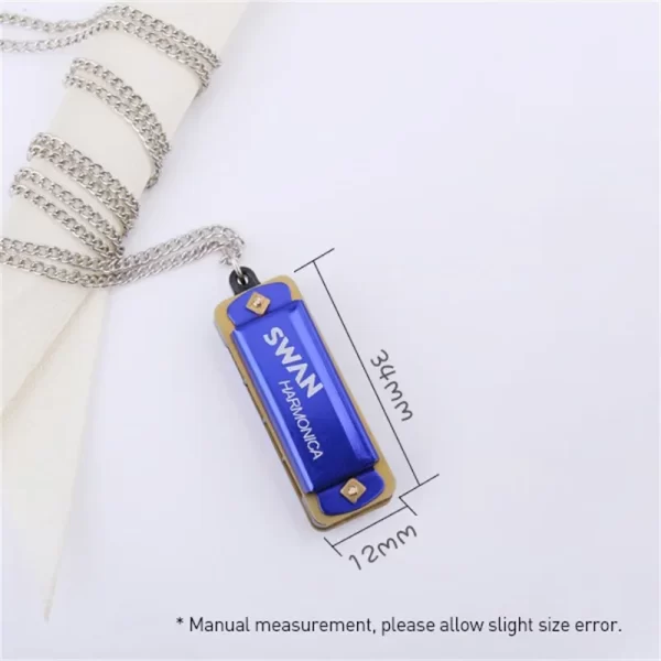 4 Holes 8 Tones Mini Harmonica Metal Chain Necklace Style High Quality Mouth Organ Woodwind Musical Instrument Gifts For Kids - Image 6