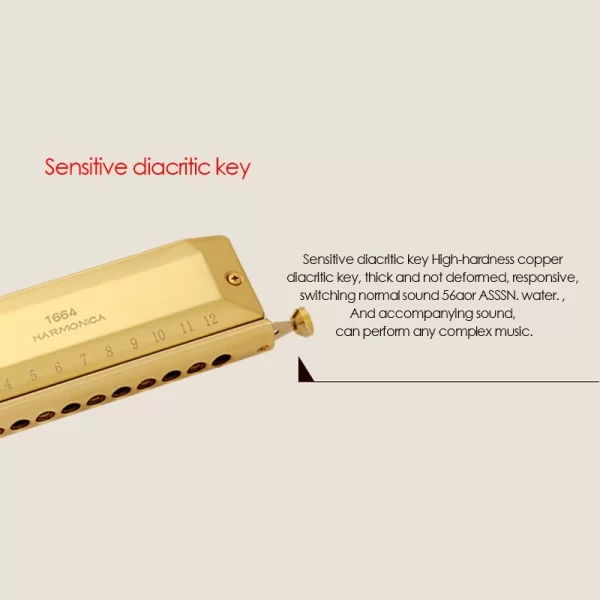 QI MEI Chromatic Harmonica 16 Hole 64 Tone Mouth Organ Instrumentos Key Of C Professional Musical Instruments - Image 4