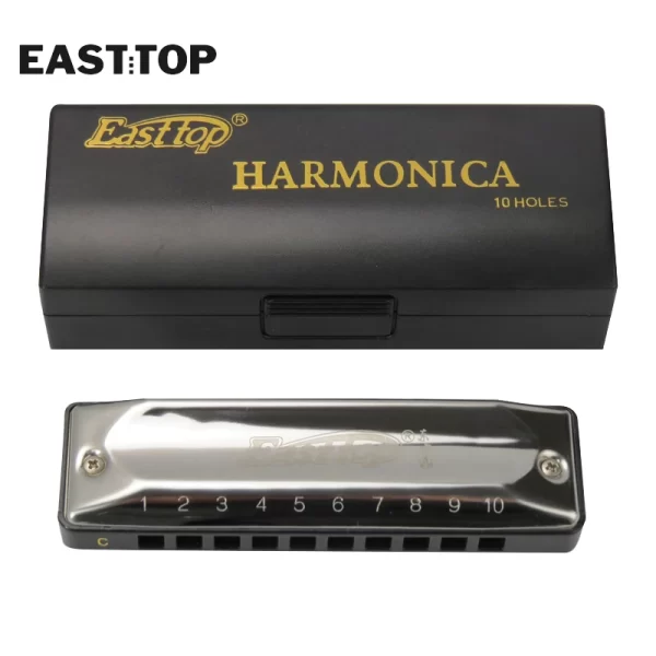 EASTTOP T002 10 Holes 20 Tones Blues Harmonica Key of C Stainless Steel Harp Diatonic Harmonica for Adults Kids Players - Image 5