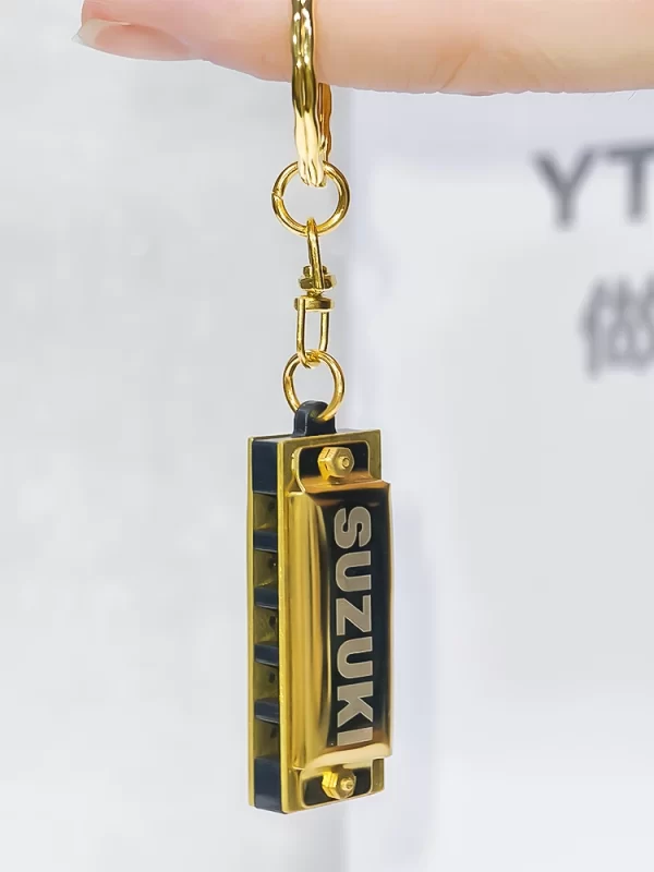 Suzuki Harmonica Mini 5 Holes 10 Tone Harmonica Keychain Key of C Golden Woodwind Instruments Gift - Image 3