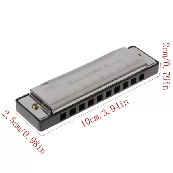 Harmonica Key of C 10 Hole Diatonic Harmonica C with Case for Beginner Students Kids Gift with Case - Image 5