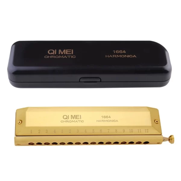 QI MEI Chromatic Harmonica 16 Hole 64 Tone Mouth Organ Instrumentos Key Of C Professional Musical Instruments - Image 5