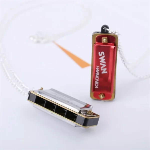 4 Holes 8 Tones Mini Harmonica Metal Chain Necklace Style High Quality Mouth Organ Woodwind Musical Instrument Gifts For Kids - Image 2