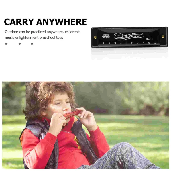10 Holes 20 Tones Harmonica Portable Mini Beginner for Kids Small Harmonicas Adults - Image 3