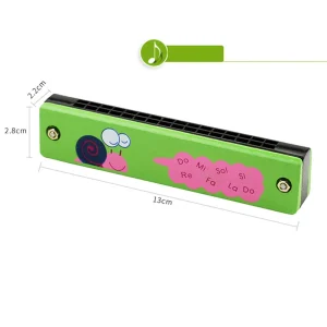 Wooden Harmonica 1pcs Attachment Beginner Cute Pattern Educational Equipment Instrument Kids Musical Practical