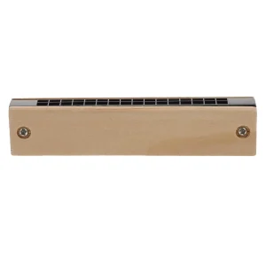 Wooden Harmonica Double Row White Body Kids Students DIY Musical Instrument Toys Portable Size Rich Sound Practical Durable