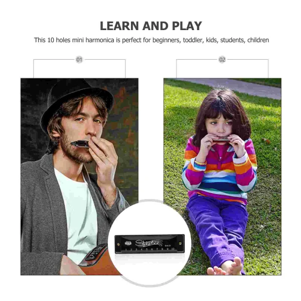 10 Holes 20 Tones Harmonica Portable Mini Beginner for Kids Small Harmonicas Adults - Image 5