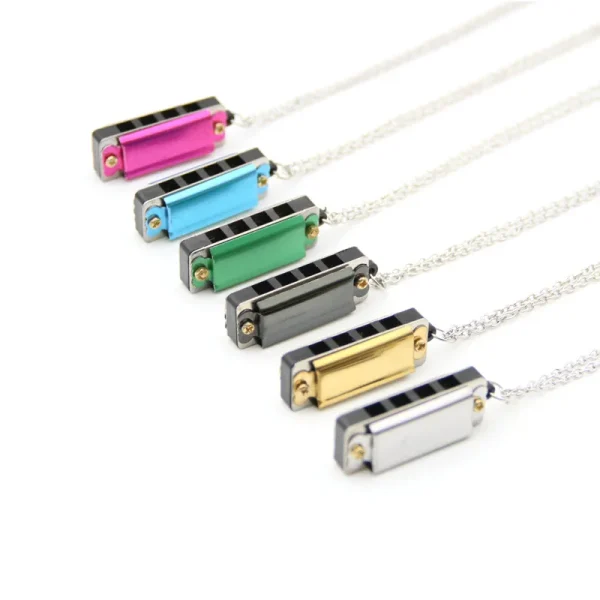 Mini Cute 4 Hole 8 Tone Necklace Harmonica Random Color - Image 2