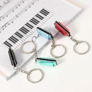 * 0.8cm Musical Instruments Shaped Bag Pendant Gifts for Kids Keys Holder Harmonic Keyring Hanging Pedants Harmonica Keychain