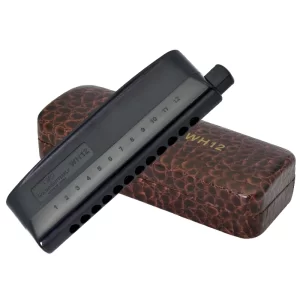 golden butterfly wh12 professional chromatic harmonica harp, 12 holes, mouth organ, semi matte, abs cover