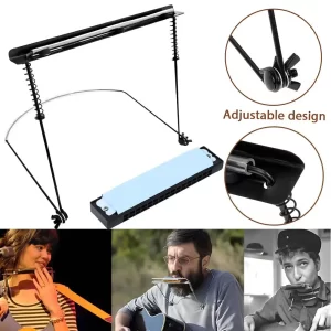 24 holes harmonica neck holder metal harmonica harp rack mouth organ stand adjustable harmonica holder