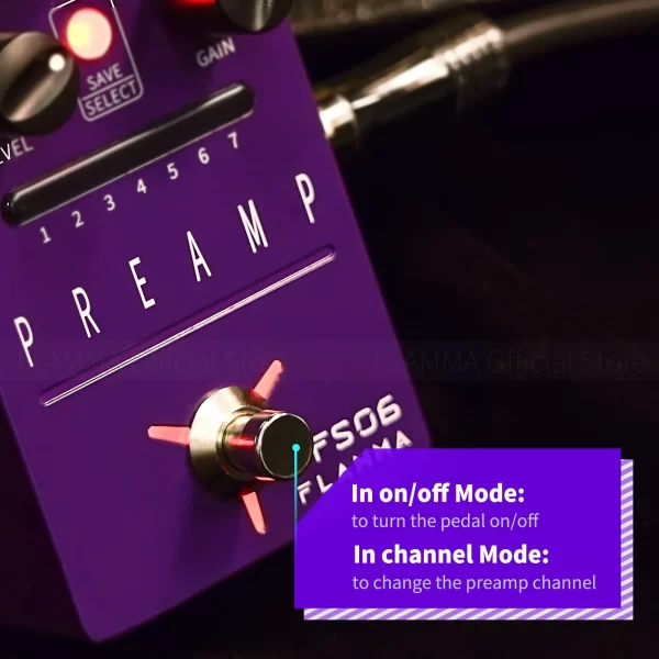 flamma fs06 preamp pedal digital guitar effects pedal with 7 preamp models preset save slot built in cabinet simulation