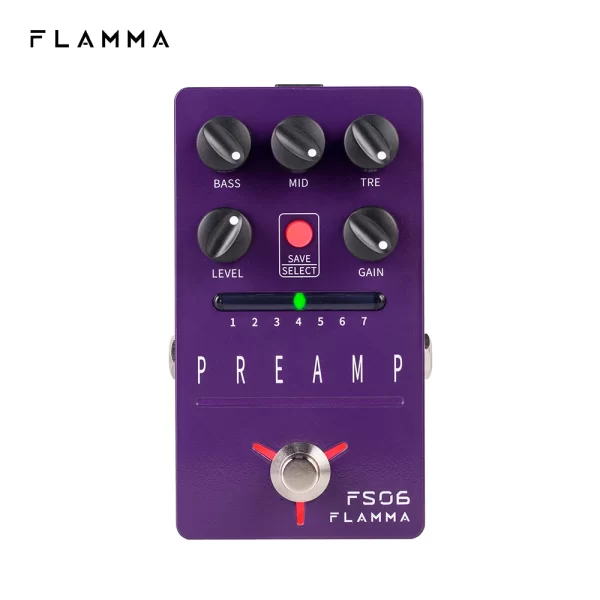 flamma fs06 preamp pedal digital guitar effects pedal with 7 preamp models preset save slot built in cabinet simulation