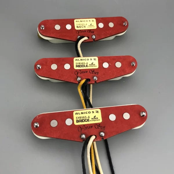 yoran sun vintage 65 guitar pickups sss single coil handwound alnico 5 magnets 42 plain enamell wires middle pickup reverse top