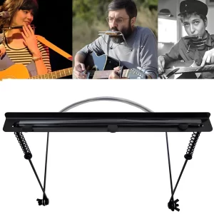 24 holes harmonica harp rack metal harmonica holder adjustable harmonica neck stand bracket mouth organ support harp rack stand