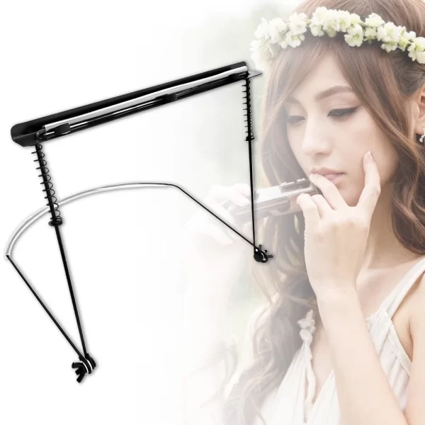 24 holes harmonica harp rack metal harmonica holder adjustable harmonica neck stand bracket mouth organ support harp rack stand