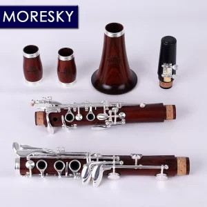 moresky red wood professional clarinet bb rosewood clarinet silvering keys solid wood sib klarnet m12