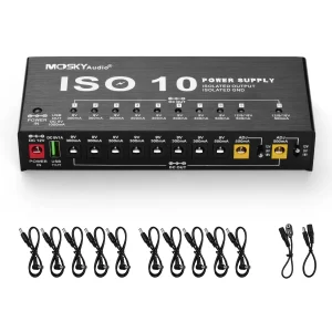 mosky iso 10 guitar effect pedal power supply 10 isolated dc outputs/ 5v usb output for 9v 12v 18v protection guitar accessories