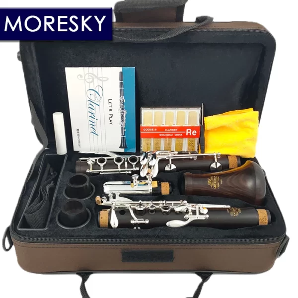 moresky clarinet bb wood ebony silver plated 17 keys grenadilla sib klarnet m601