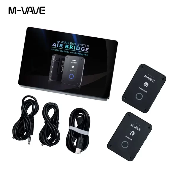 m vave wp 9 rechargeable wireless earphone monitor 2.4ghz ism transmitter receiver support stereo mono recording function