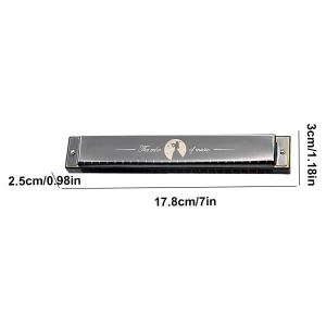 24 holes portable harmonica c key compact mouth organ professional lightweight harmonica musical instrument party favors