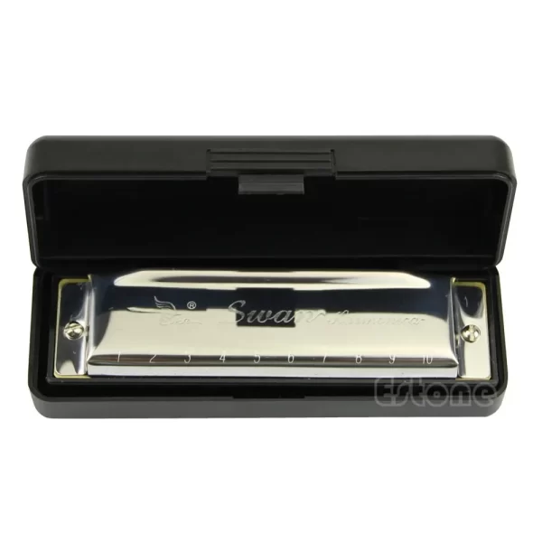 1pc silver harmonica 10 hole key of c for blues rock folk harmonicas new