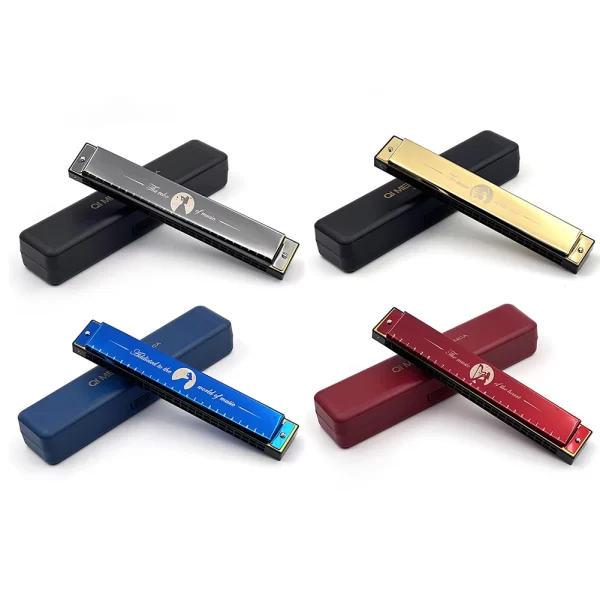 24 holes portable harmonica professional compact mouth organ standard harmonica lightweight harmonica for motivational gifts