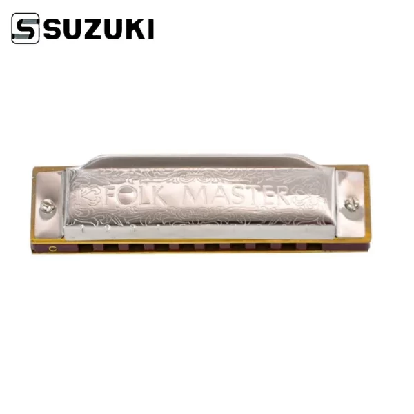 [12 keys] suzuki diatonic harmonica 1072 new silver folkmaster gaita standard 10 hole diatonic harmonica beginner blues harp