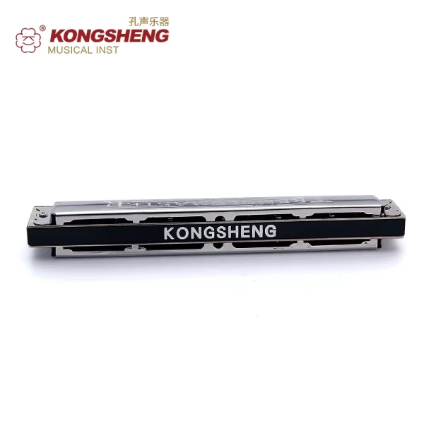 kongsheng tremolo harmonica 24holes mouth organ or beginners harp key of c/#c/d/#d/e/f/#f/g/#g/a/#a/b with box silver harp