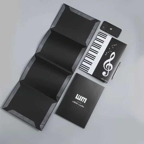 1pc waterproof 6 page performance piano sheet music clip a4 three fold six page expanded piano replay folder sheet music folder