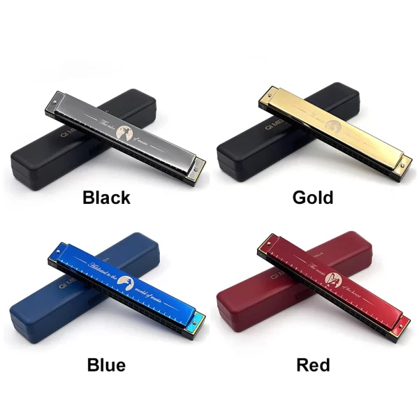 24 holes portable harmonica professional compact mouth organ standard harmonica lightweight harmonica for motivational gifts