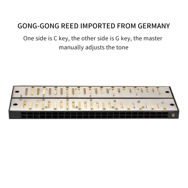 Easttop10/16/24Hole Double-Sided Harmonica Tremolo Diatonic Harmonica Blues Harp C&G Double Side Keys for Players Adults Student - Image 5