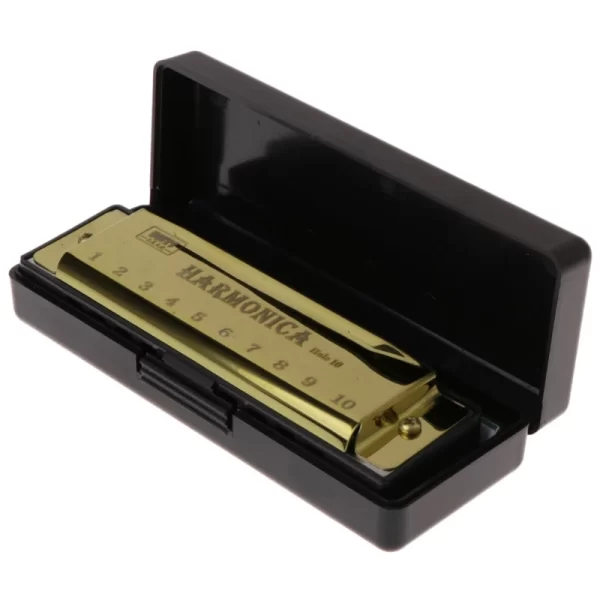 10 Holes Key of C Blues Harmonica Musical Instrument Educational Toy with Case H4GF - Image 5