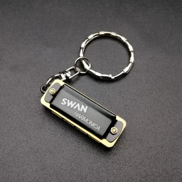 10 pcs Swan Mini Harmonica 4 Holes 8 Tones Harmonica Mouth Organ Key Chain Style - Image 2
