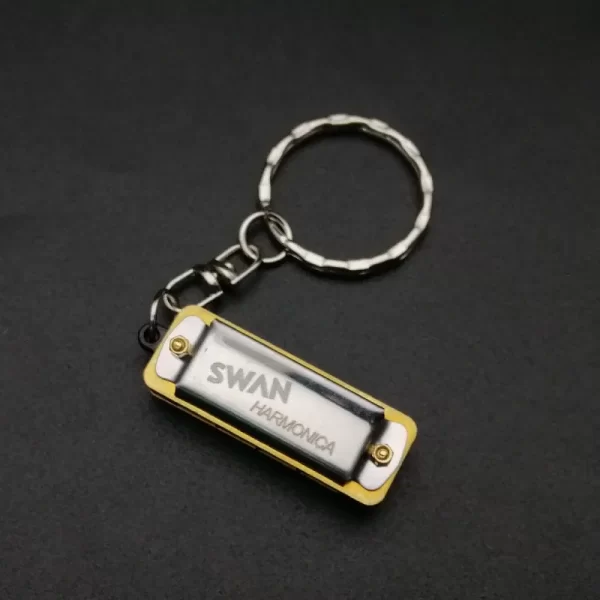 10 pcs Swan Mini Harmonica 4 Holes 8 Tones Harmonica Mouth Organ Key Chain Style - Image 3